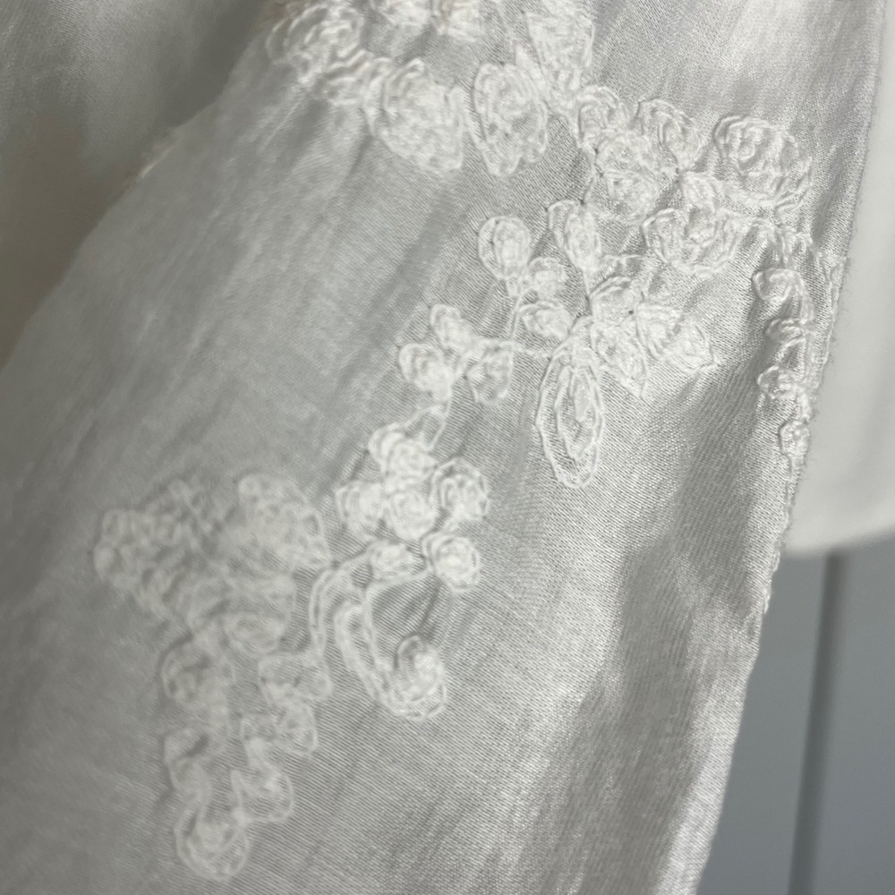Anthropologie Sunday in Brooklyn Lace Sleeve Blouse Small White Boho - Picture 9 of 13